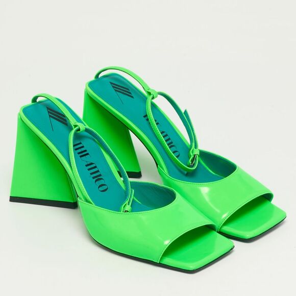 The Attico Green Patent Leather Piper Ankle Strap Sandals Size 40 - Picture 4 of 7